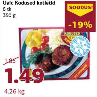 Allahindlus - Uvic Kodused kotletid 6 tk 350 g