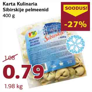 Allahindlus - Karta Kulinaria Sibirskije pelmeenid 400 g