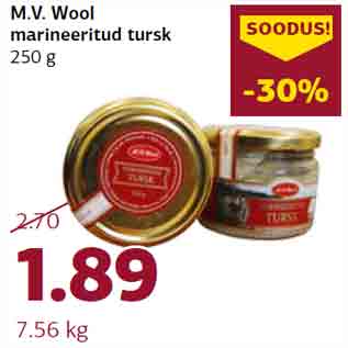 Allahindlus - M.V. Wool marineeritud tursk 250 g