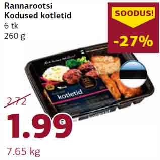 Allahindlus - Rannarootsi Kodused kotletid 6 tk 260 g