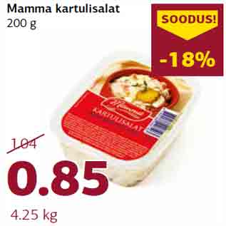 Allahindlus - Mamma kartulisalat 200 g