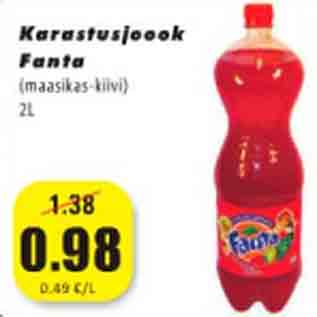 Allahindlus - Karastusjook Fanta (maasikas-kiivi) 2L