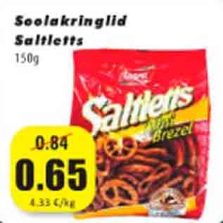 Allahindlus - Soolakringlid Saltletts, 150 g