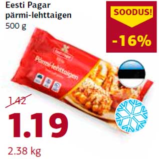 Allahindlus - Eesti Pagar pärmi-lehttaigen 500 g