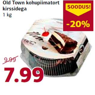 Allahindlus - Old Town kohupiimatort kirssidega 1 kg