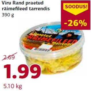 Allahindlus - Viru Rand praetud räimefileed tarrendis 390 g