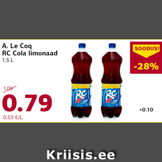 Allahindlus - A. Le Coq RC Cola limonaad 1,5 L