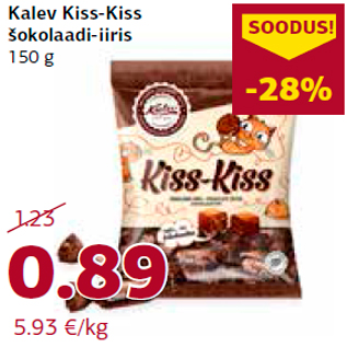 Allahindlus - Kalev Kiss-Kiss šokolaadi-iiris 150 g