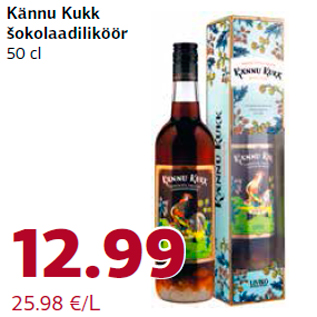 Allahindlus - Kännu Kukk šokolaadiliköör 50 cl