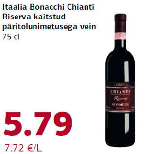 Allahindlus - Itaalia Bonacchi Chianti Riserva kaitstud päritolunimetusega vein 75 cl