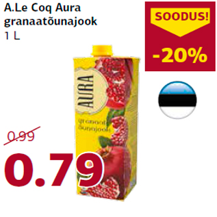 Allahindlus - A.Le Coq Aura granaatõunajook 1 L