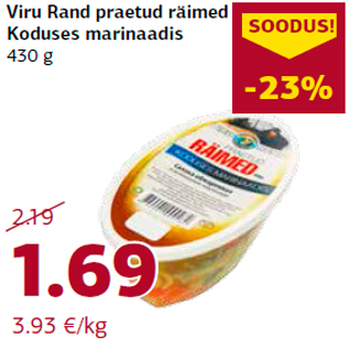 Allahindlus - Viru Rand praetud räimed Koduses marinaadis 430 g