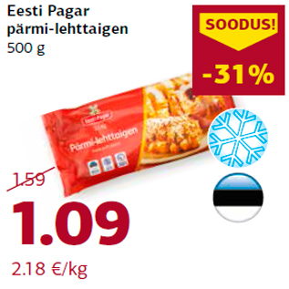 Allahindlus - Eesti Pagar pärmi-lehttaigen 500 g