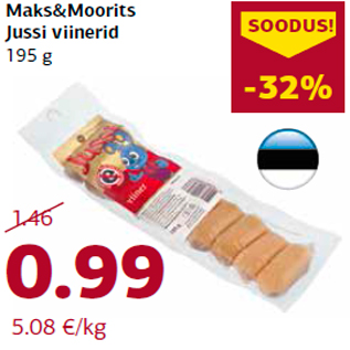 Allahindlus - Maks&Moorits Jussi viinerid 195 g