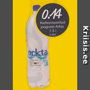 Allahindlus - Karboniseeritud joogivesi Arkta, 1,5 l