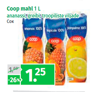 Allahindlus - Coop mahl 1 L