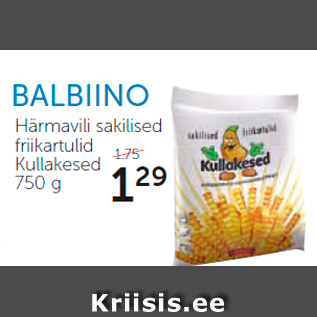 Allahindlus - Härmavili sakilised friikartulid Kullakesed 750 g