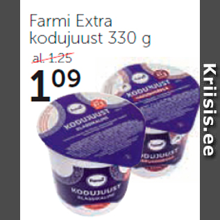 Allahindlus - Farmi Extra kodujuust 330 g