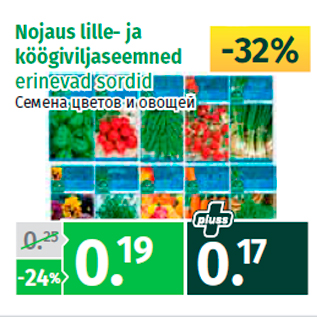 Allahindlus - Nojaus lille- ja köögiviljaseemned