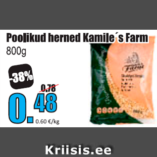 Allahindlus - Poolikud herned Kamile`s Farm 800g