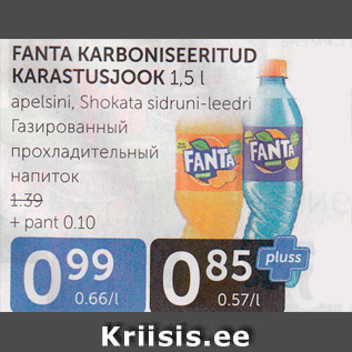 Allahindlus - FANTA KARBONISEERITUD KARASTUSJOOK 1,5 L