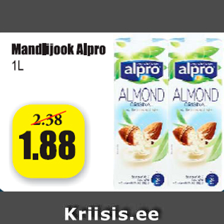 Allahindlus - Mandlijook Alpro 1 l