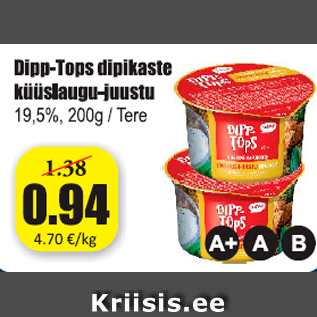 Allahindlus - Dipp-Tops dipikaste küüslaugu-juustu