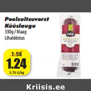 Allahindlus - Poolsuitsuvorst Küüslaugu 330g / Maag Lihatööstus