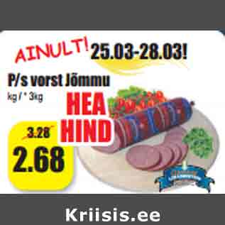 Allahindlus - P/s vorst Jõmmu kg / * 3kg