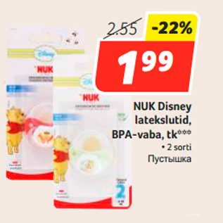 Allahindlus - NUK Disney latekslutid, BPA-vaba, tk***