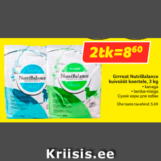 Allahindlus - Grrreat NutriBalance kuivsööt koertele, 3 kg