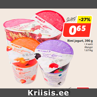 Allahindlus - Rimi jogurt, 390 g