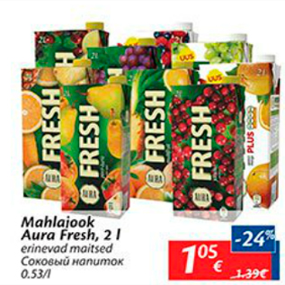 Allahindlus - Mahlajook Aura Fresh, 2 l