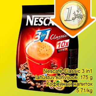 Allahindlus - Nescafe Classic 3 in1 lahustuv kohvijook