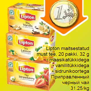 Allahindlus - Lipton maitsestatud must tee, 20 pakki, 32 g