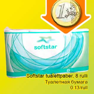 Allahindlus - Softstar tualettpaber, 8 rulli