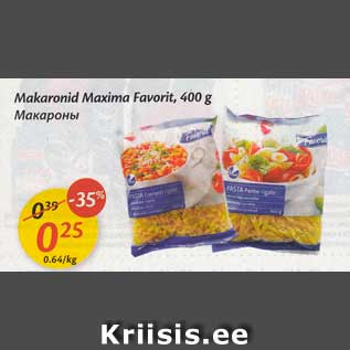 Allahindlus - Makaronid Maxima Favorit, 400 g