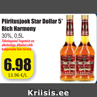 Allahindlus - Piiritusjook Star Dollar 5* Rich Harmony