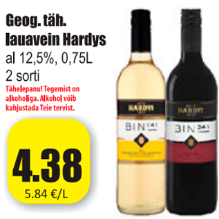 Allahindlus - Geog. täh. lauavein Hardys