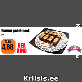 Allahindlus - Rummi-pähklikook kg