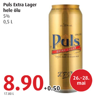 Allahindlus - Puls Extra Lager hele õlu