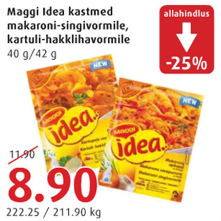 Allahindlus - Maggi idea kastmed makaroni-singivormile, kartuli-hakklihavormile