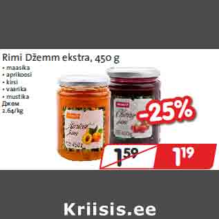 Allahindlus - Rimi Džemm ekstra, 450 g • maasika • aprikoosi • kirsi • vaarika • mustika