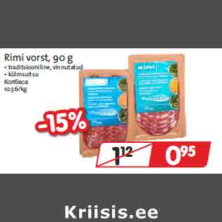 Allahindlus - Rimi vorst, 90 g • traditsiooniline, vinnutatud • külmsuitsu