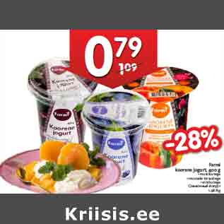 Allahindlus - Farmi koorene jogurt, 400 g •mustikatega •mustade kirssidega •virsikutega