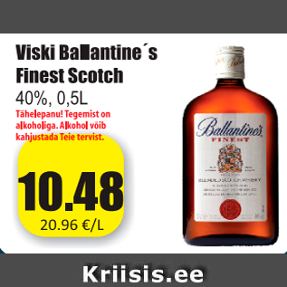 Allahindlus - Viski Ballantine´s Finest Scotch