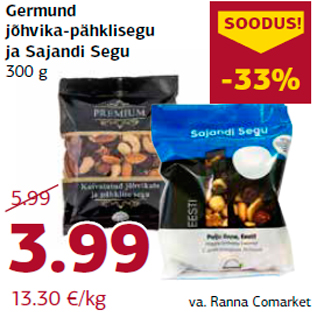 Allahindlus - Germund jõhvika-pähklisegu ja Sajandi Segu 300 g