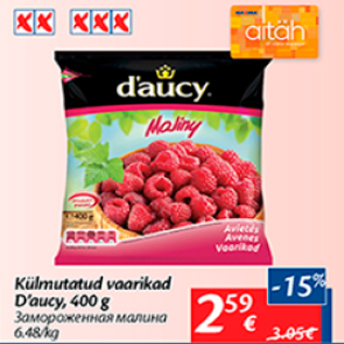 Allahindlus - Külmutatud vaarikad D´aucy, 400 g