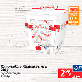 Allahindlus - Kompvekikarp Raffaello, Ferrero, 230 g