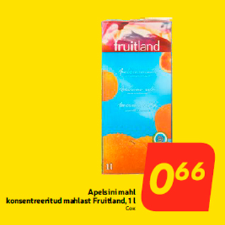 Allahindlus - Apelsini mahl konsentreeritud mahlast Fruitland, 1 l